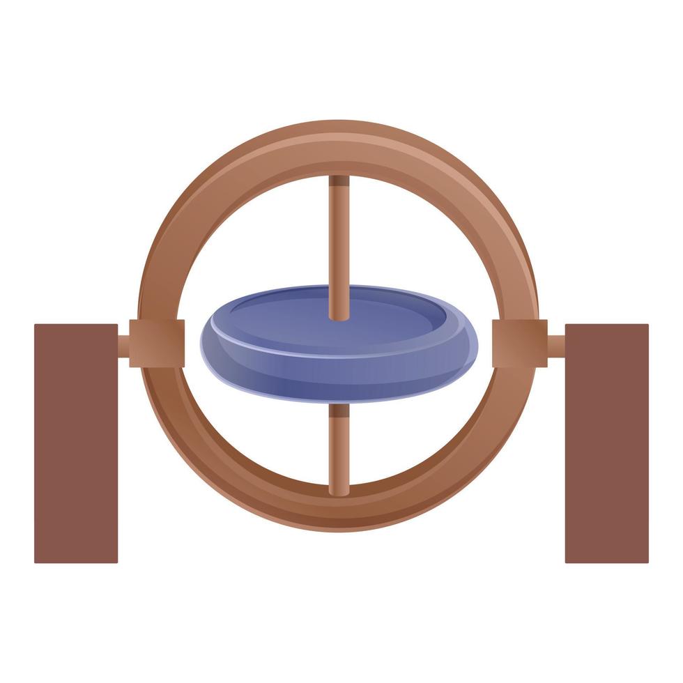 gyroskop skola ikon, tecknad serie stil vektor