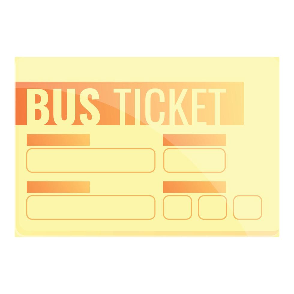 buss biljett ikon, tecknad serie stil vektor
