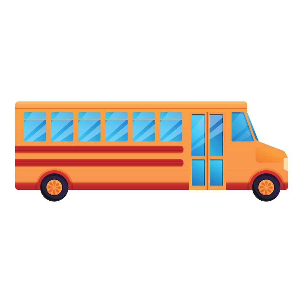 skola buss ikon, tecknad serie stil vektor