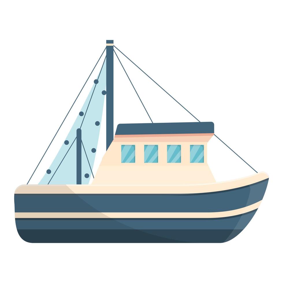 Motorfischerboot-Symbol, Cartoon-Stil vektor