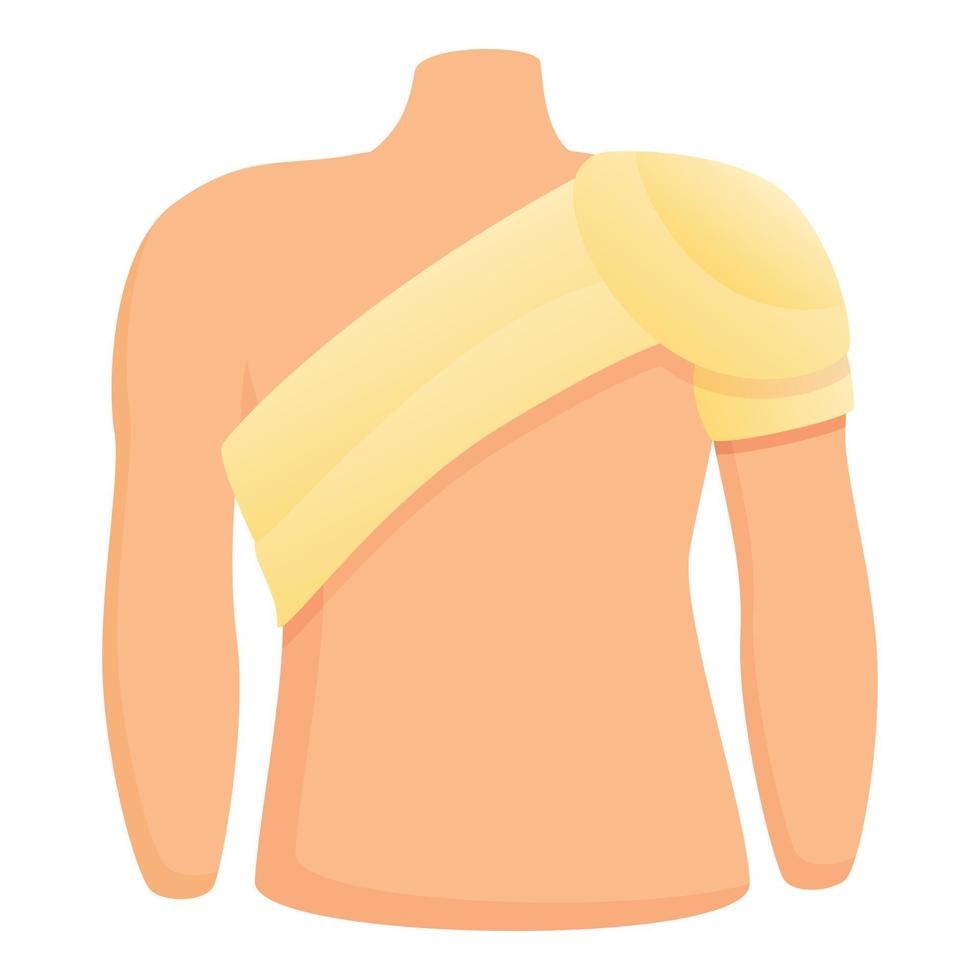 Symbol für medizinische Bandage der Schulter, Cartoon-Stil vektor
