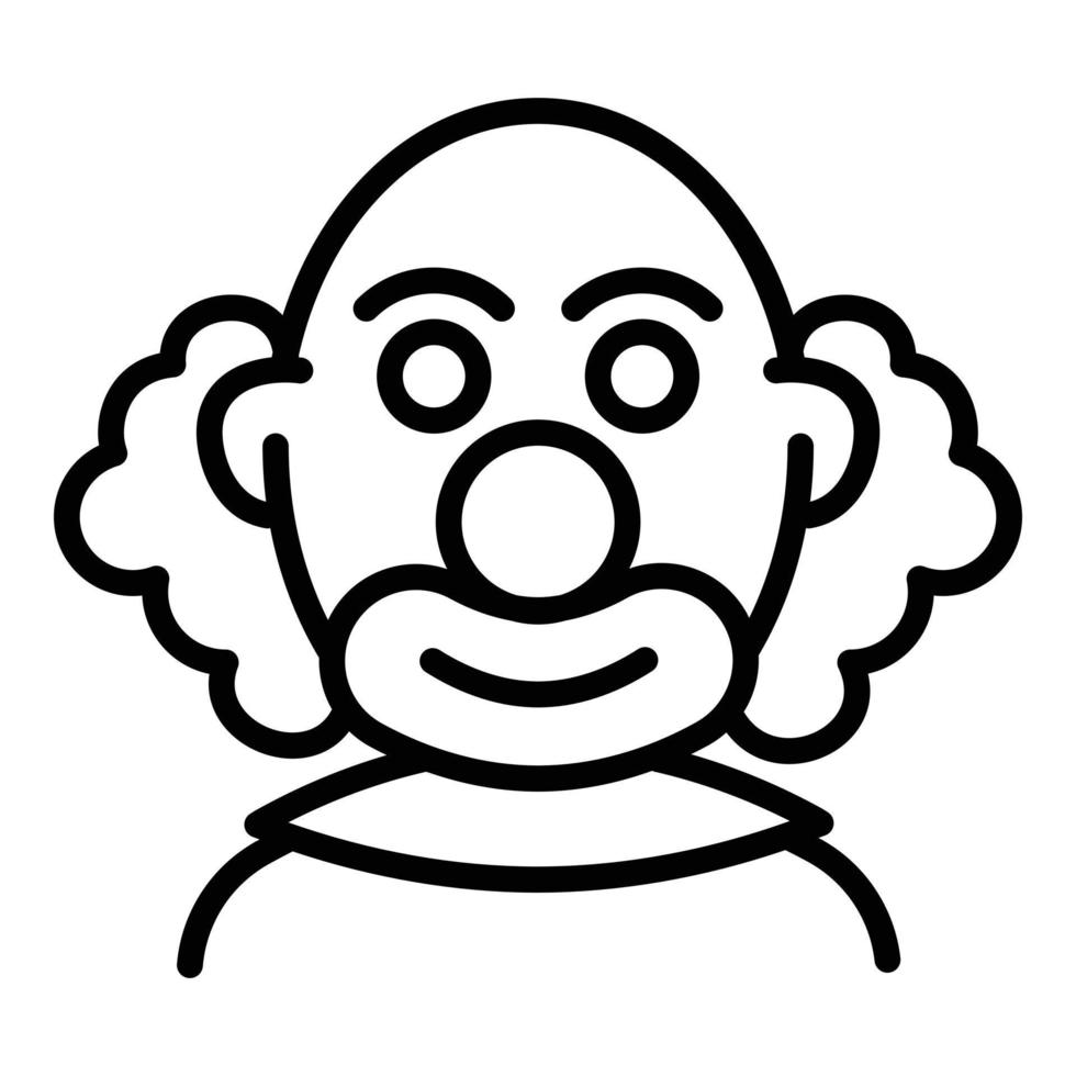 glatzköpfiges Clown-Symbol, Umrissstil vektor