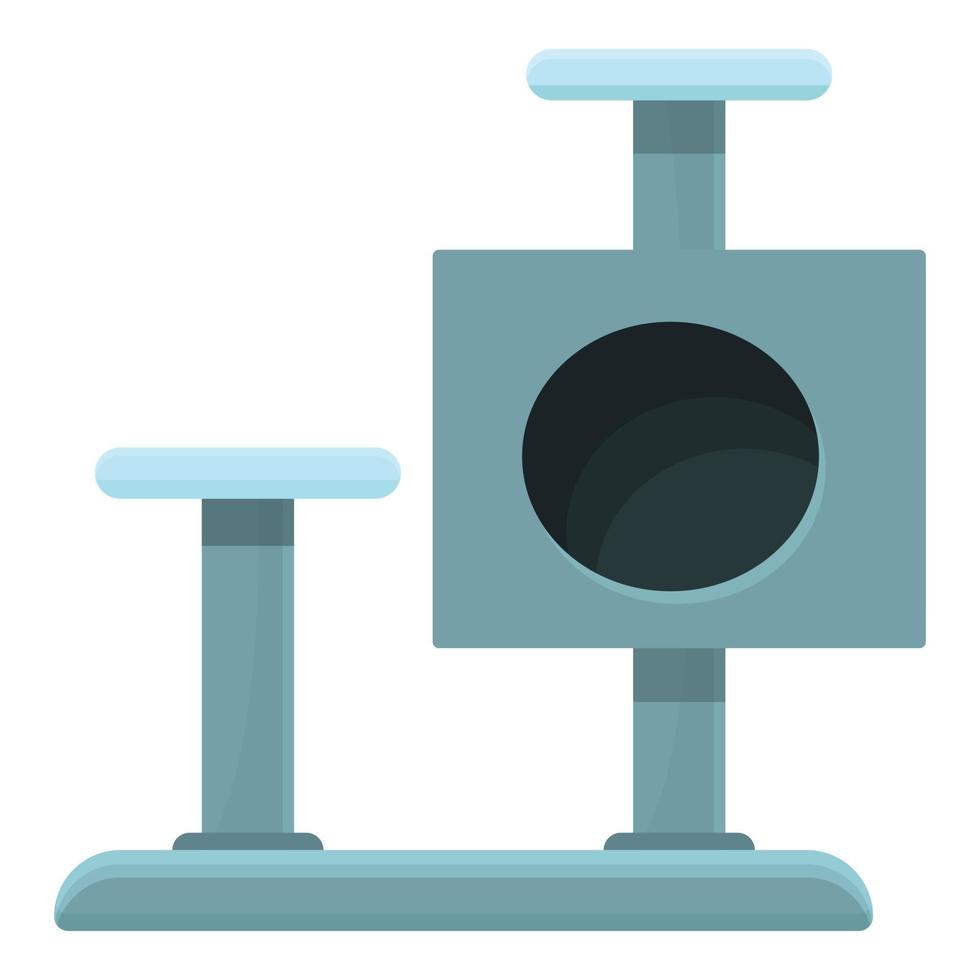 blå katt torn ikon tecknad serie vektor. spel möbel vektor