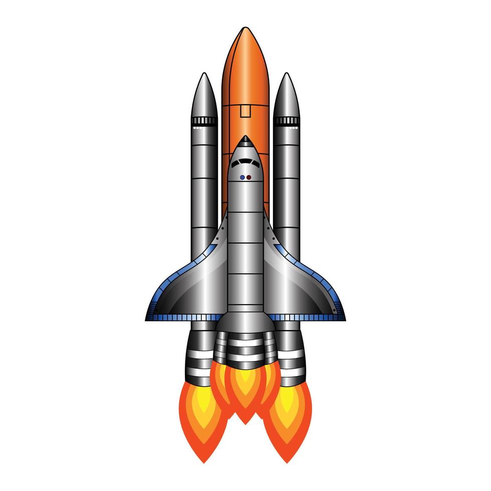 Weltraumgalaxie-Raketenstart, Raketenschiff. vektor, geschäftsproduktillustrationskonzept auf dem markt. vektor