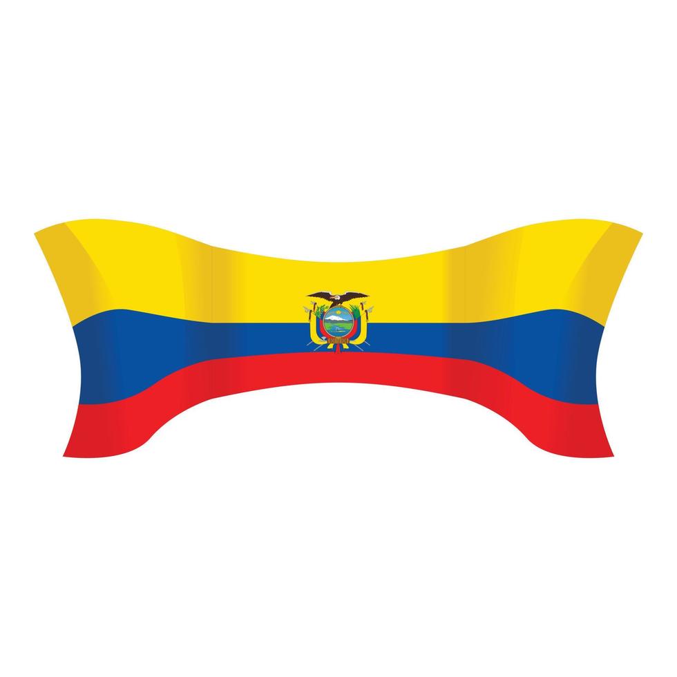 patriotische Flagge Symbol Cartoon-Vektor. Ecuador reisen vektor