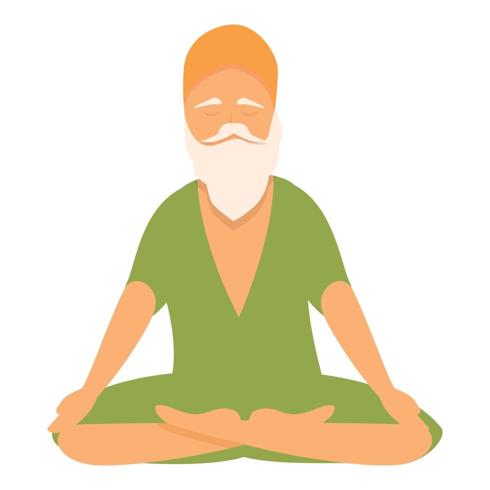 yogi utgör ikon tecknad serie vektor. yoga man vektor