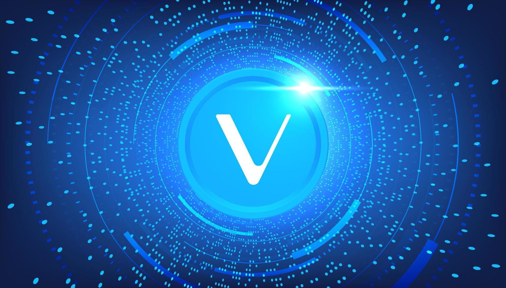 Vechain Vet Coin Kryptowährung Konzept Banner Hintergrund. vektor