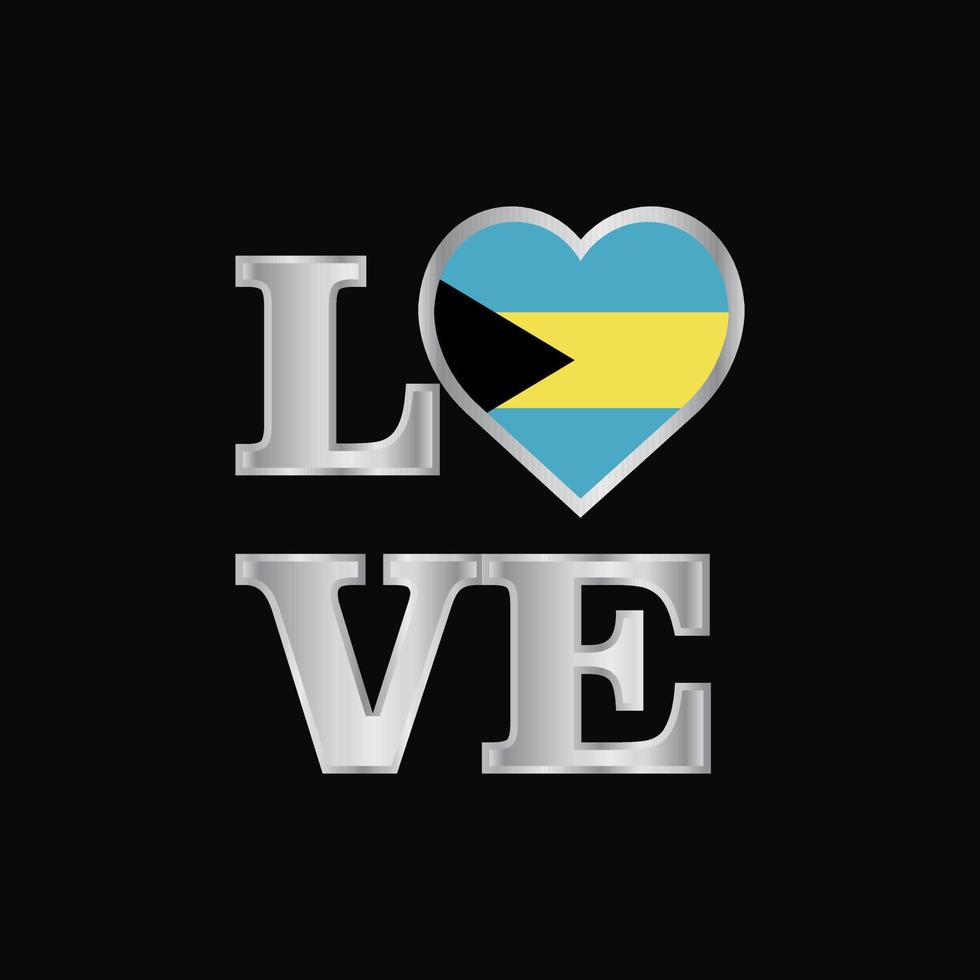 liebe typografie bahamas flag design vektor schöne beschriftung