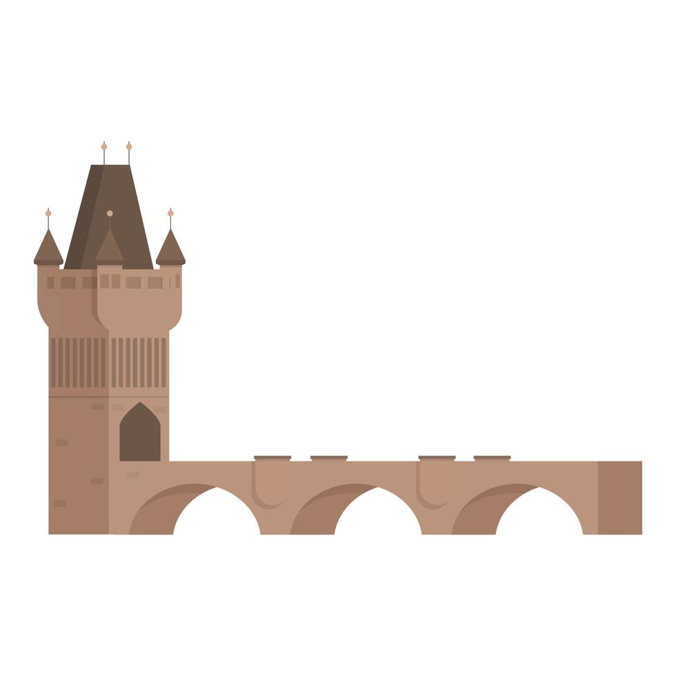 prag brücke symbol cartoon vektor. Wahrzeichen Karte vektor