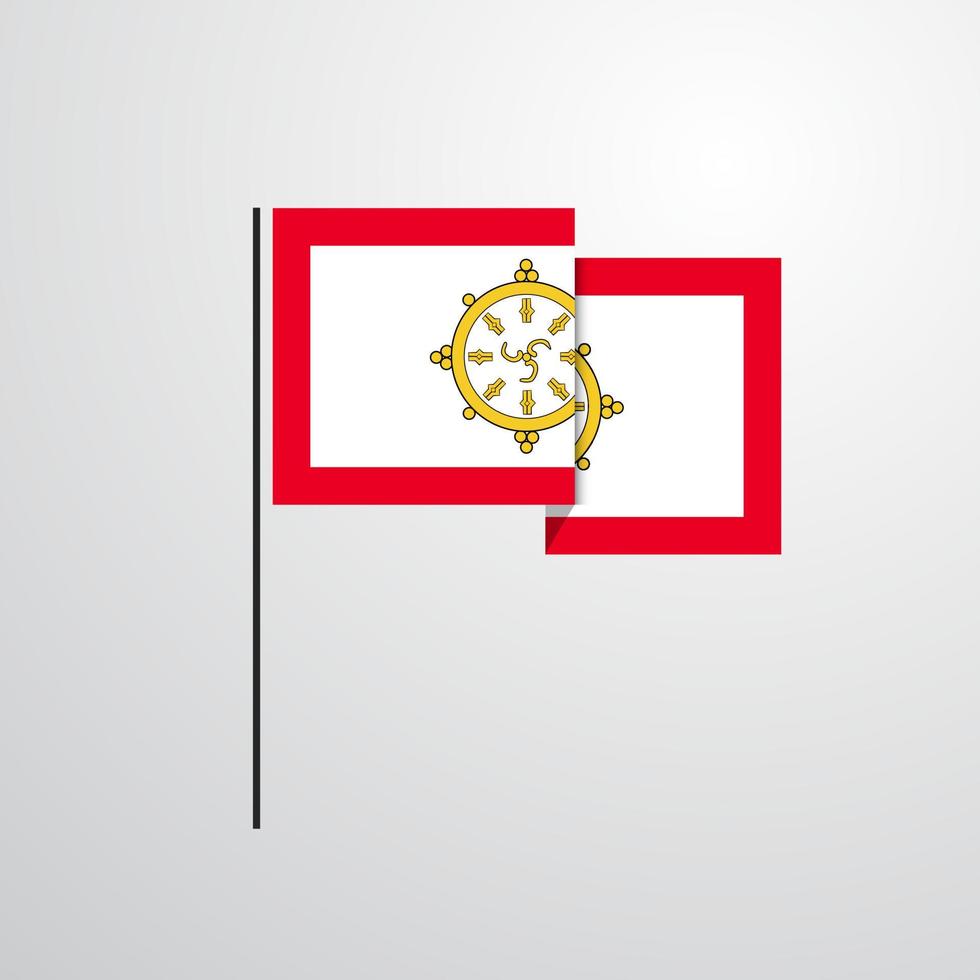 Designvektor der wehenden Flagge von Sikkim vektor