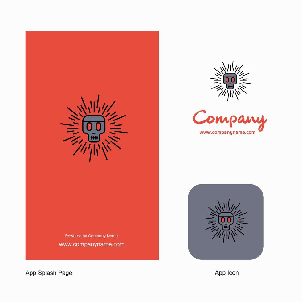 Totenkopf-Firmenlogo-App-Symbol und Splash-Page-Design kreative Business-App-Designelemente vektor