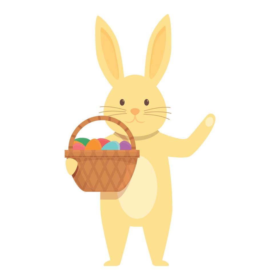 glücklicher Kaninchenikonen-Karikaturvektor. Tierkarte vektor