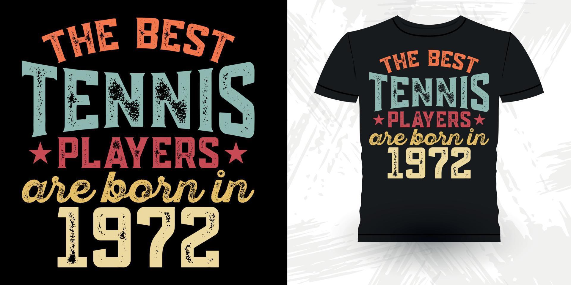 rolig professionell tennis spelare rolig årgång tennis t-shirt design vektor