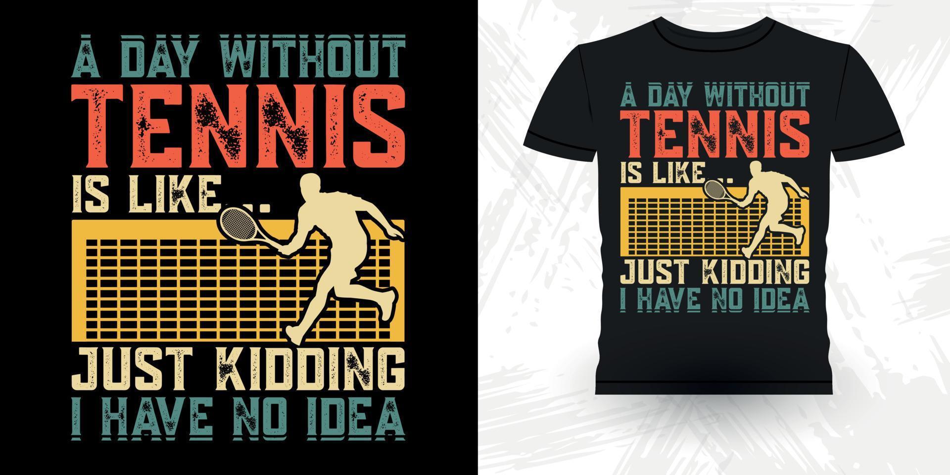 män kvinnor professionell tennis spelare rolig retro årgång tennis t-shirt design vektor