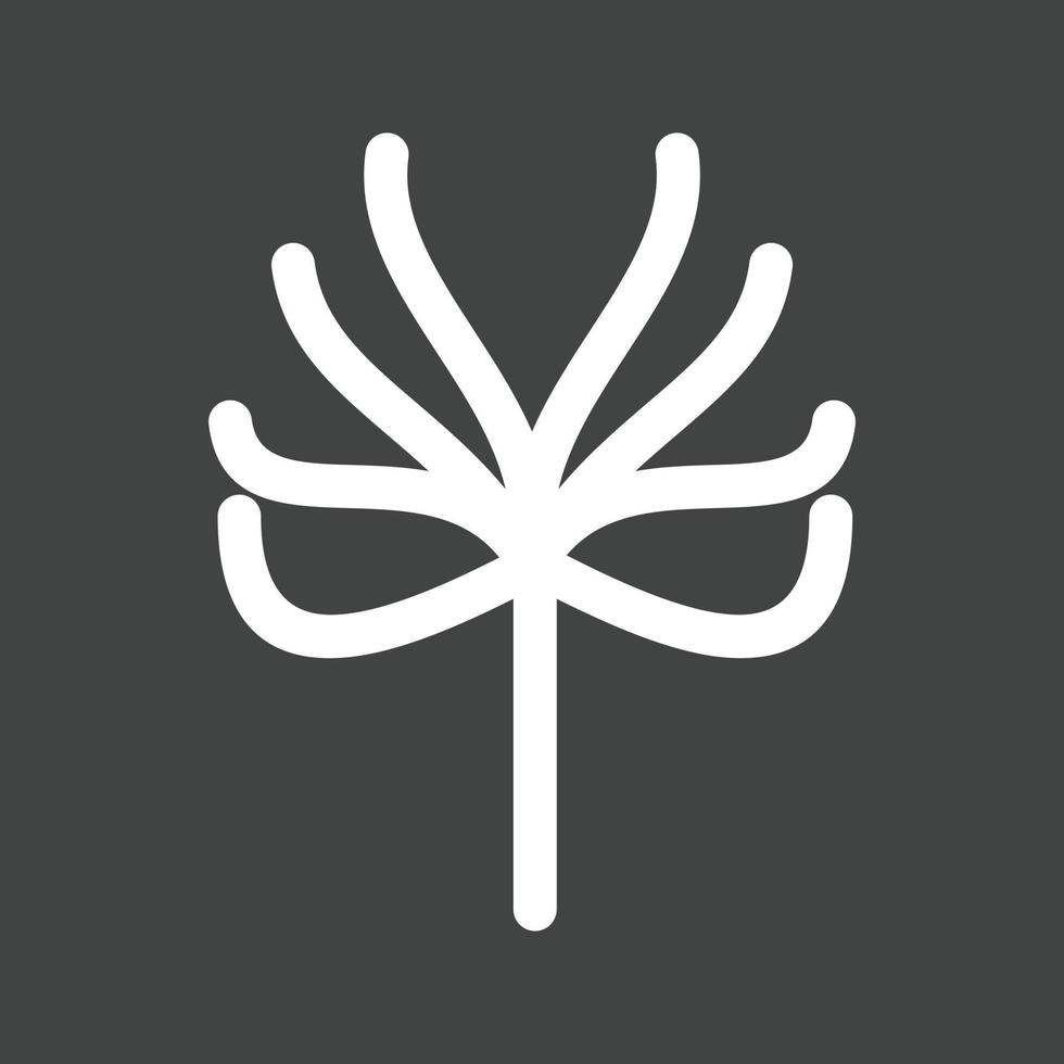 Baum ohne Blätter Glyphe umgekehrtes Symbol vektor