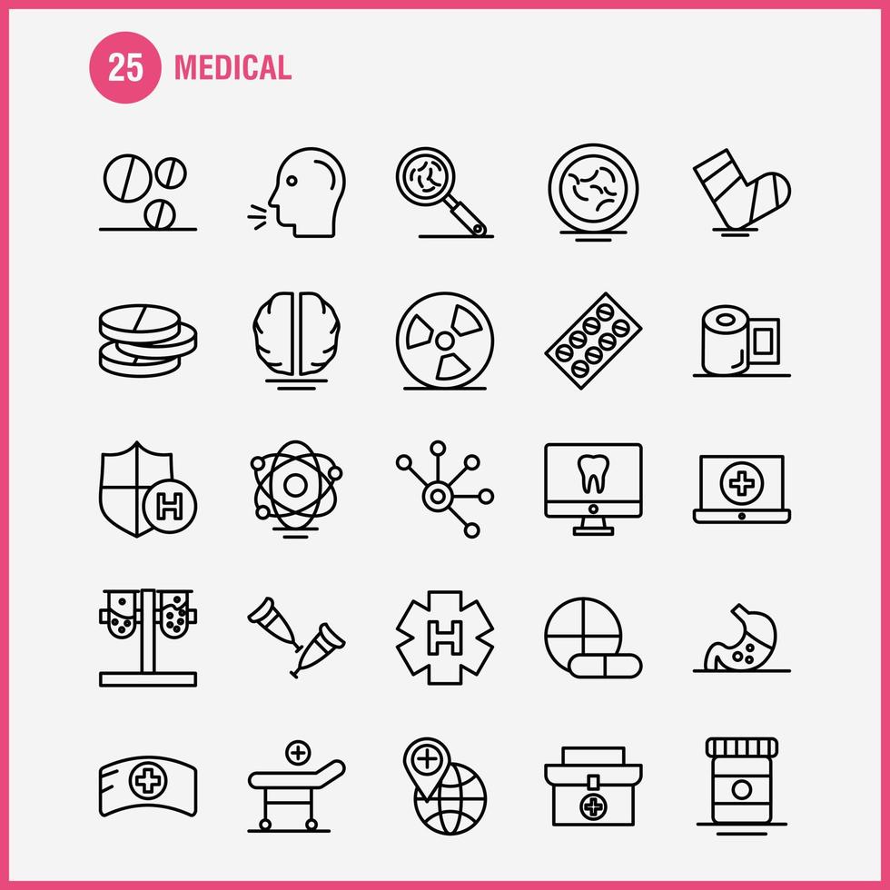 medicinsk linje ikoner uppsättning för infographics mobil uxui utrustning och skriva ut design inkludera droppa spruta medicinsk medicin spruta medicinsk injektion hälsa samling modern infographic logotyp och bild vektor