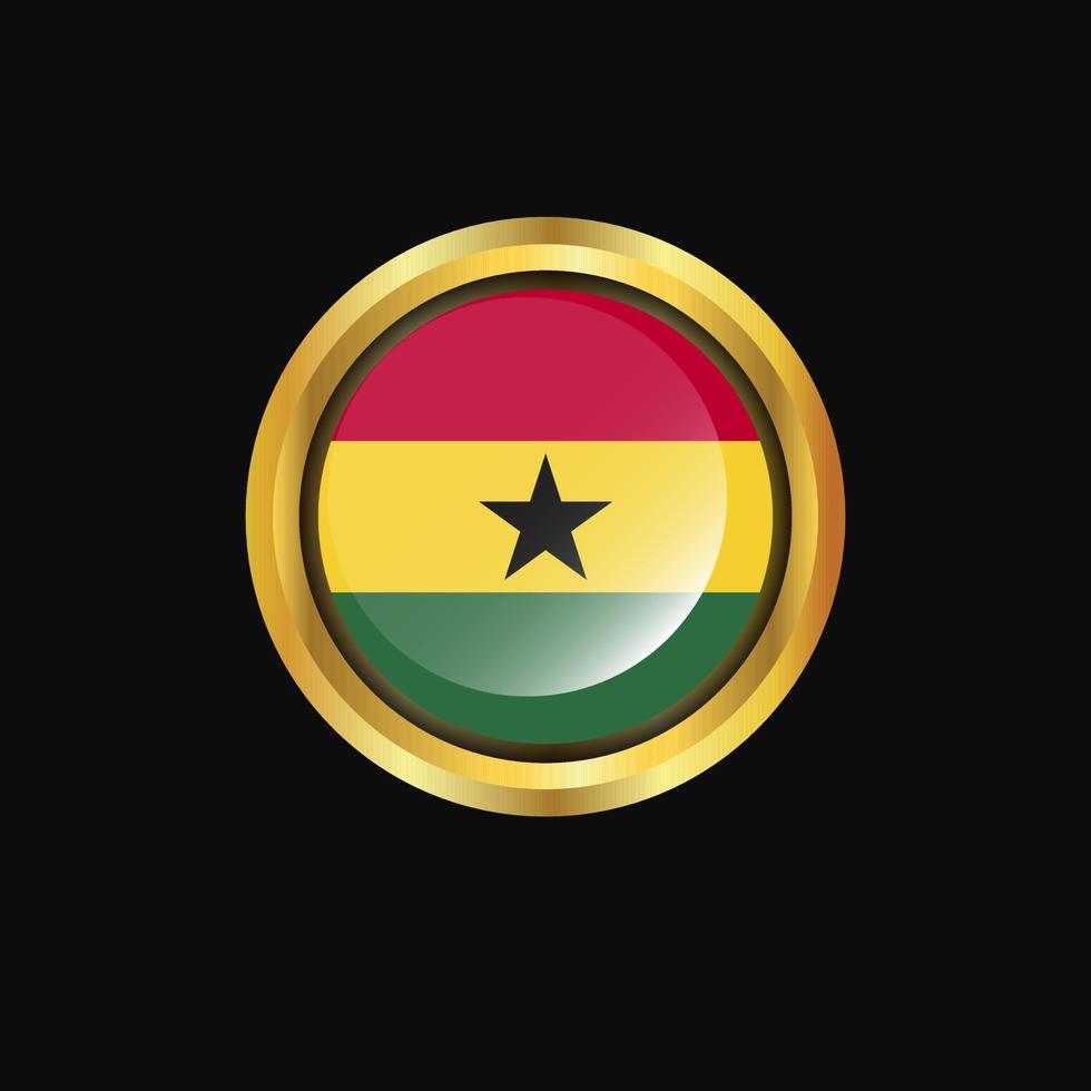 ghana flagga gyllene knapp vektor