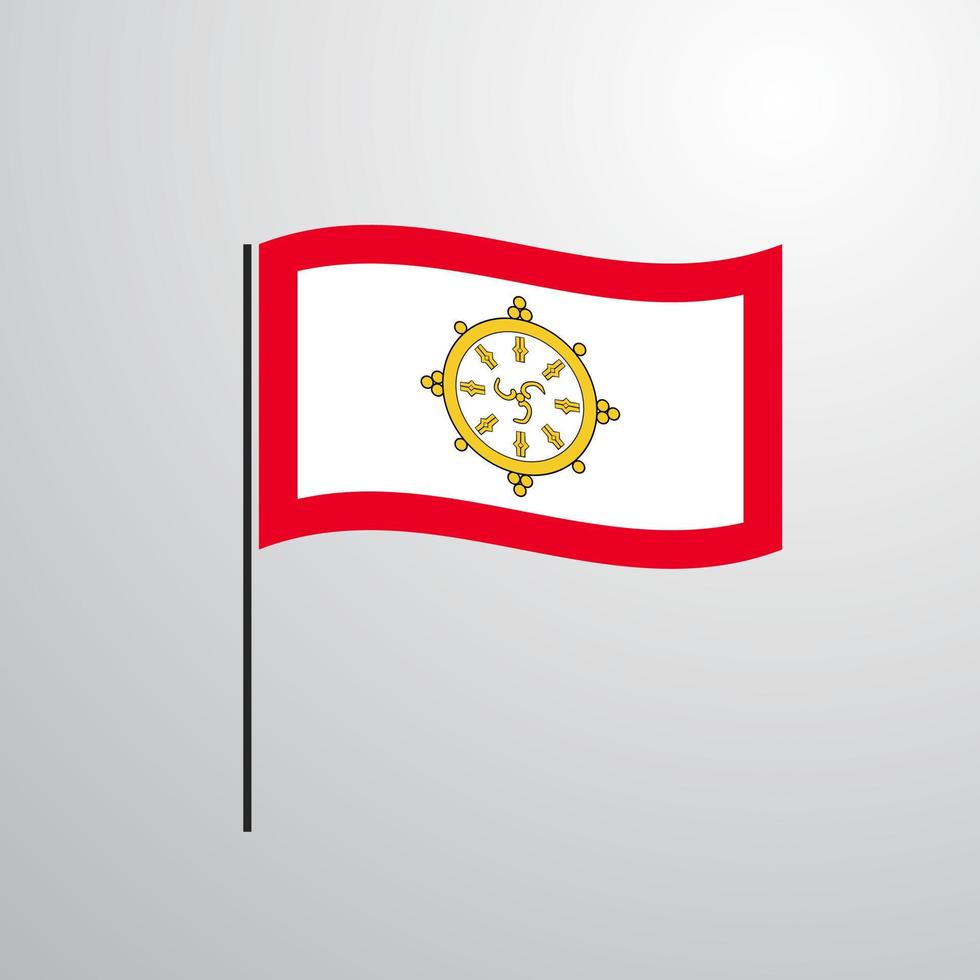 sikkim wehende flagge vektor