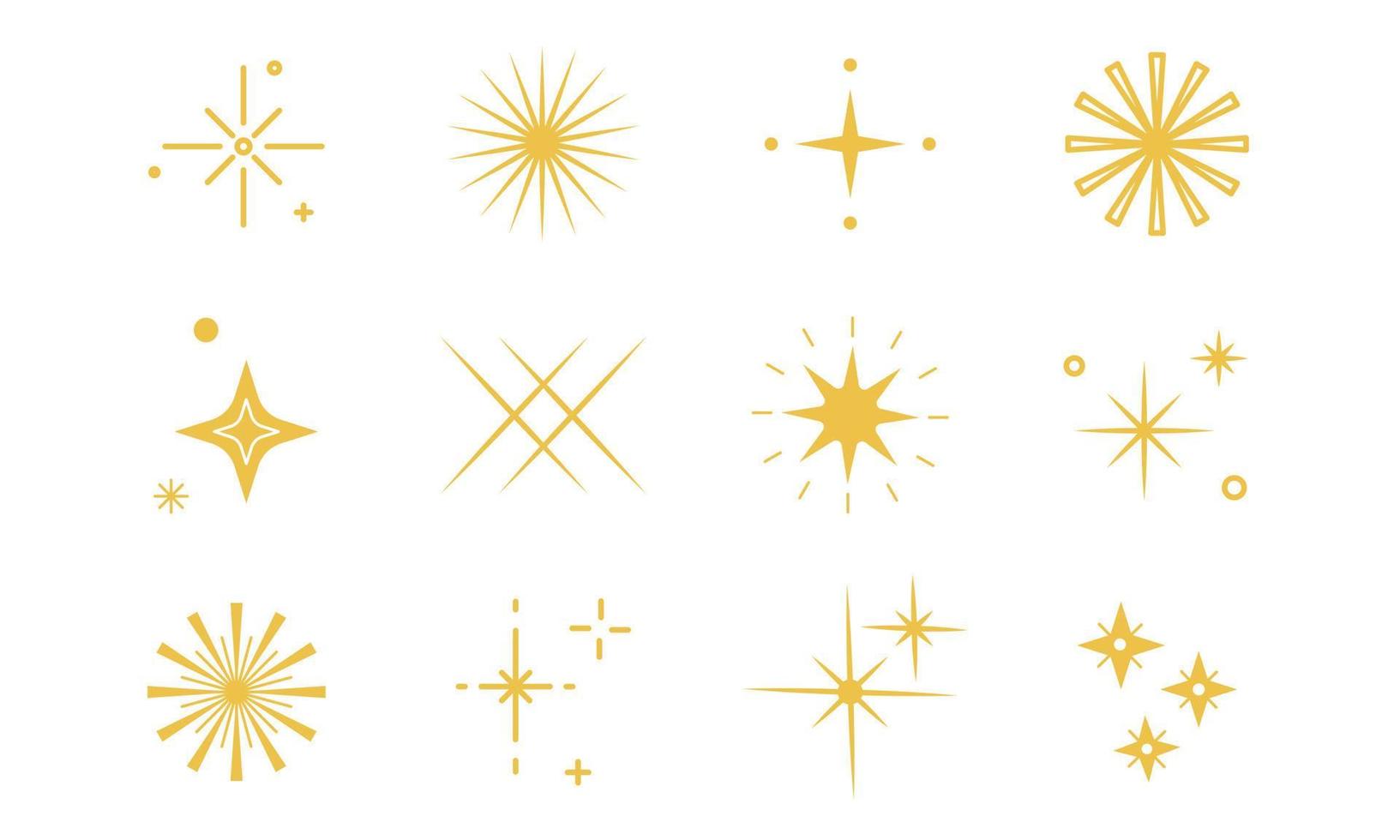 blinkande stjärnor ikon uppsättning. y2k begrepp. vektor illustration