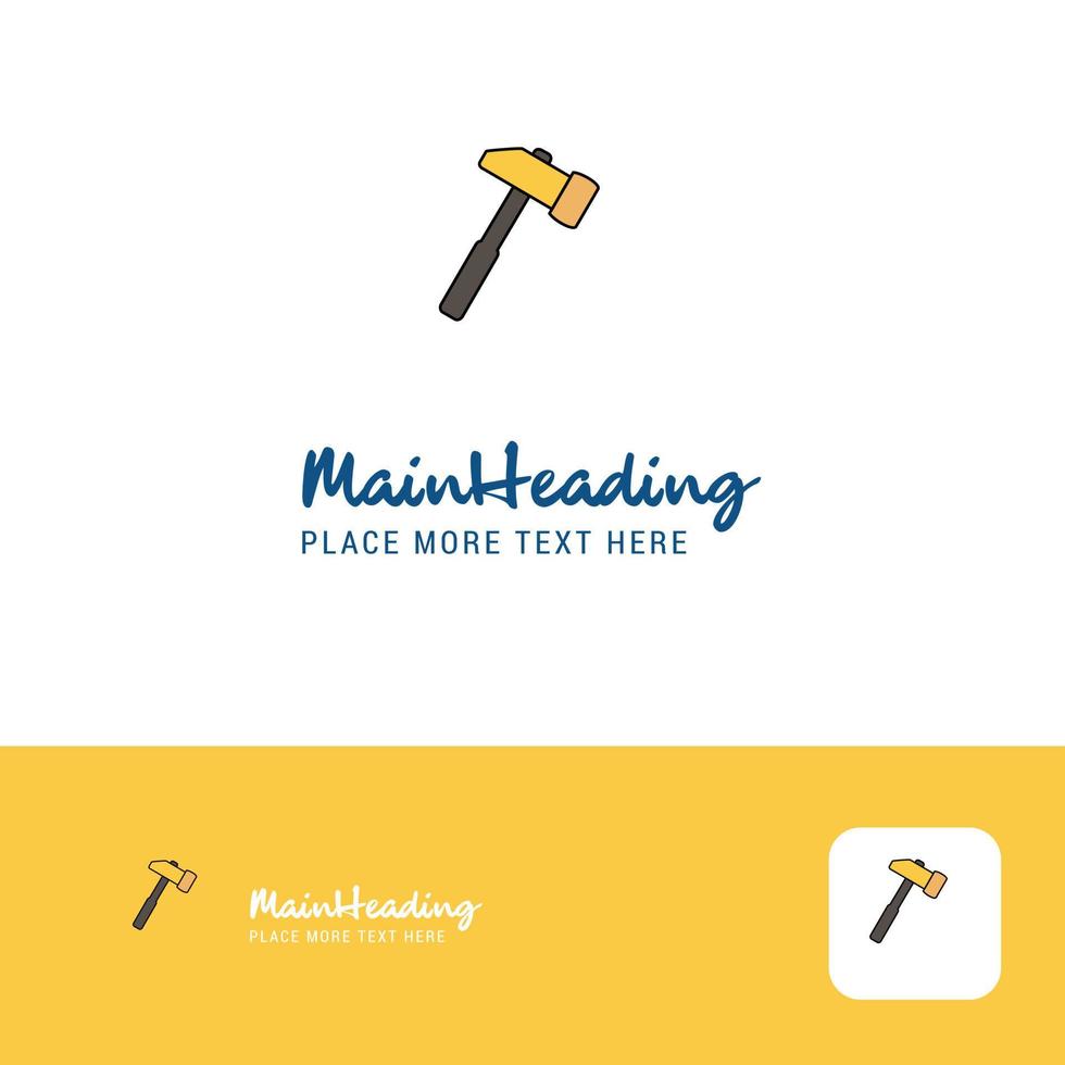 kreatives hammer-logo-design flacher farblogoplatz für tagline-vektorillustration vektor