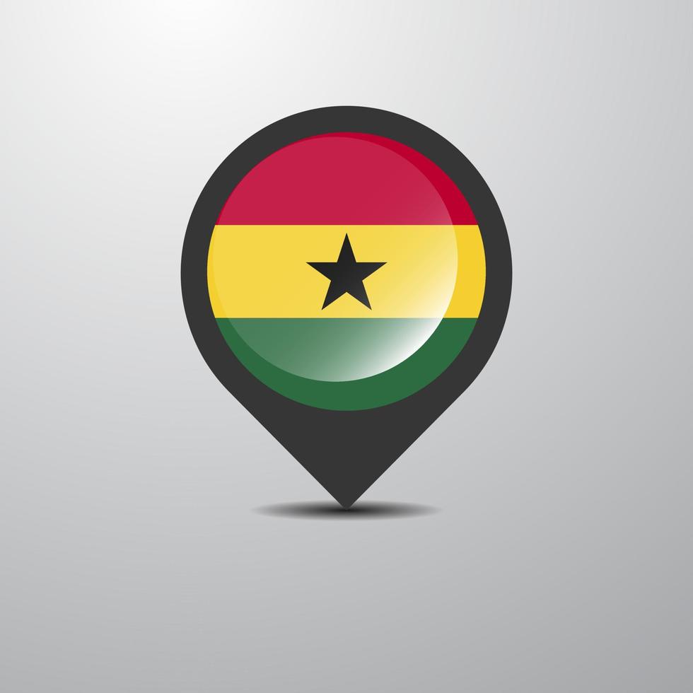 ghana kartenstift vektor