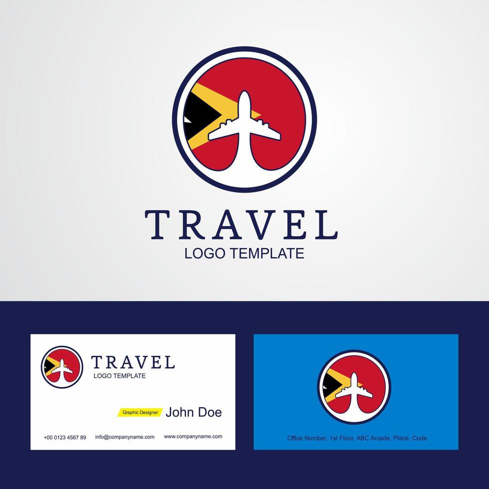 reise osttimor kreatives kreisflaggenlogo und visitenkartendesign vektor