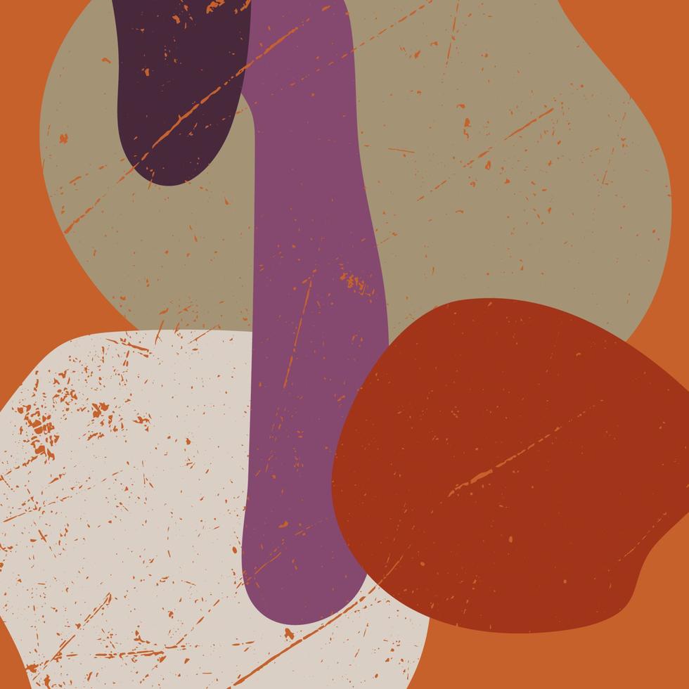 Retro-Hintergrund. Hintergrund mit einer Grunge-Textur. Vektor-Illustration. Vintage-Farbpalette von Blau, Orange, Rot, Beige und Braun. vektor