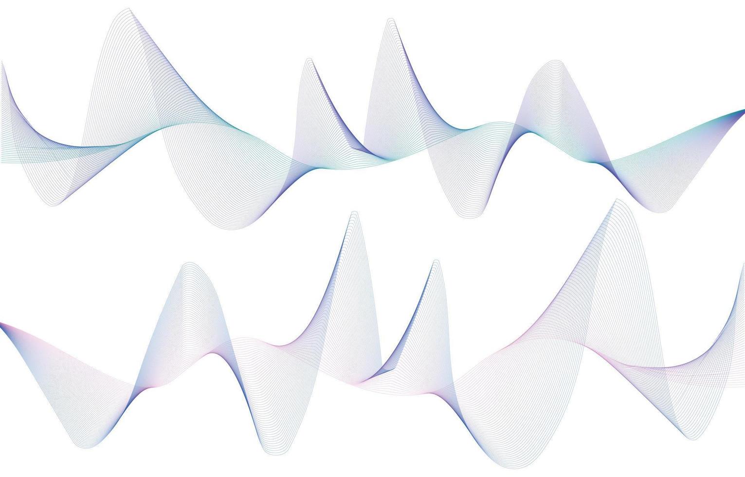 abstraktes wellenelement für design. digitaler Frequenzspur-Equalizer. stilisierte Linie Kunsthintergrund. Bunte, glänzende Welle mit Linien, die mit dem Mischwerkzeug erstellt wurden. gebogene Wellenlinie, glatter Streifen. vektor