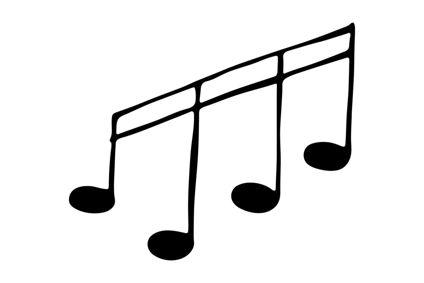 musik notera klotter. hand dragen musikalisk symbol. enda element för skriva ut, webb, design, dekor, logotyp vektor