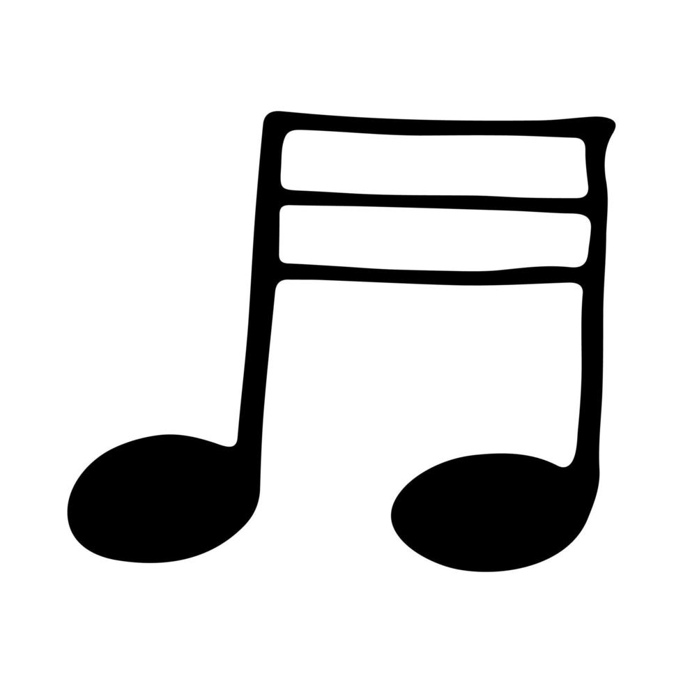 musik notera klotter. hand dragen musikalisk symbol. enda element för skriva ut, webb, design, dekor, logotyp vektor