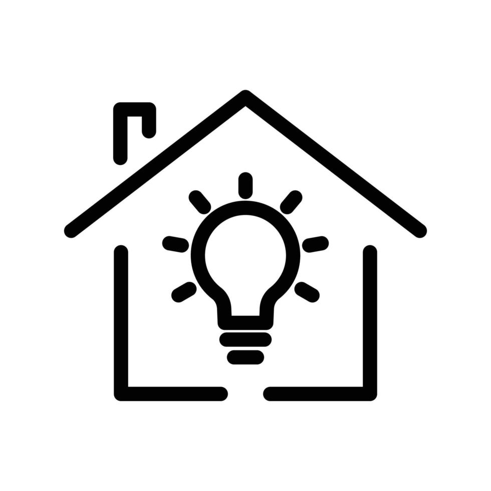 hus linje ikon illustration med ljus Glödlampa. lämplig för hus aning ikon. ikon relaterad till verklig egendom. enkel vektor design redigerbar. pixel perfekt på 32 x 32