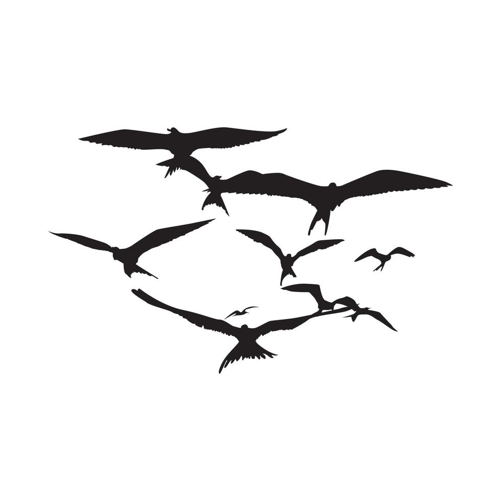 fliegende Vögel Vektordesign. vektor