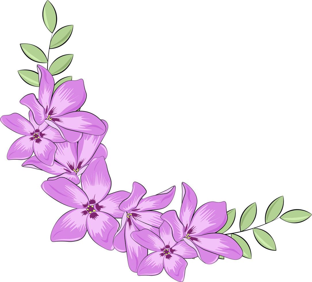 lila Blütenzweig isoliert auf weiß vektor