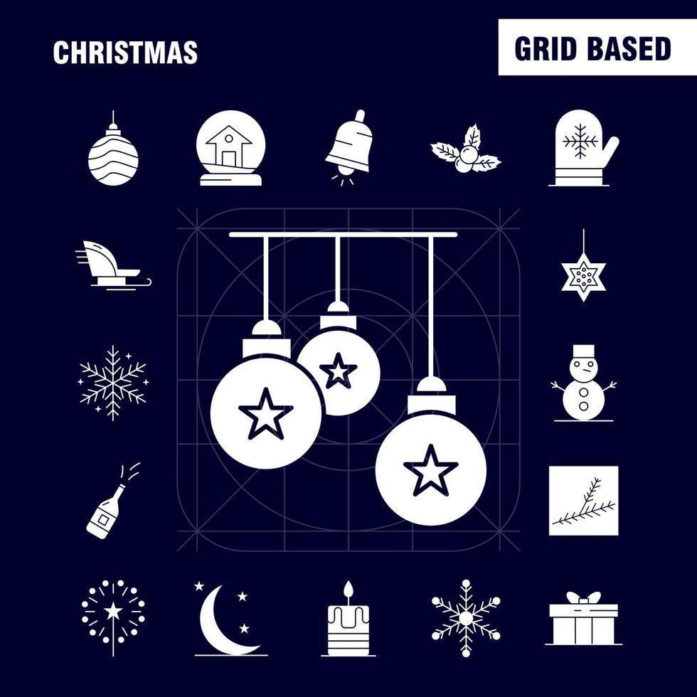 weihnachtliches festes Glyphen-Symbol für Webdruck und mobiles Uxui-Kit wie wolkenbewölkter Stern Weihnachtsbier Weihnachtsweingetränk Piktogrammpaketvektor vektor