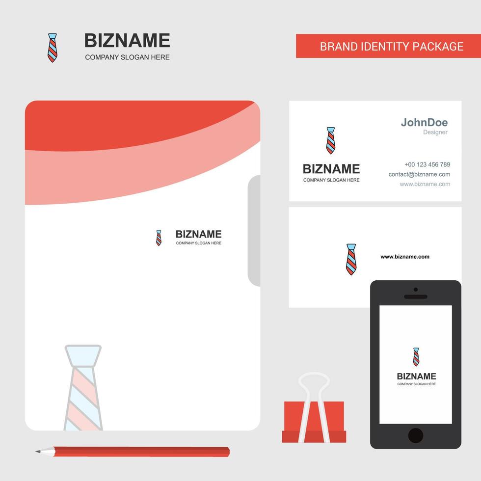 Krawatte Business Logo Datei Abdeckung Visitenkarte und Design-Vektor-Illustration für mobile Apps vektor