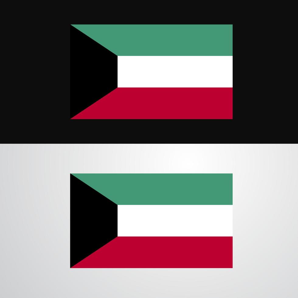 kuwait flagga baner design vektor