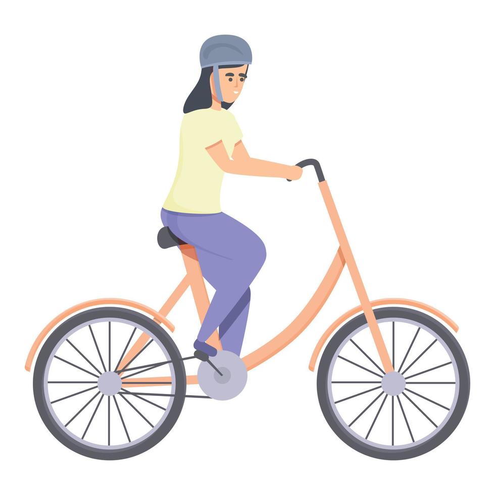 Mädchen Radfahrer Symbol Cartoon-Vektor. süßer Helm vektor