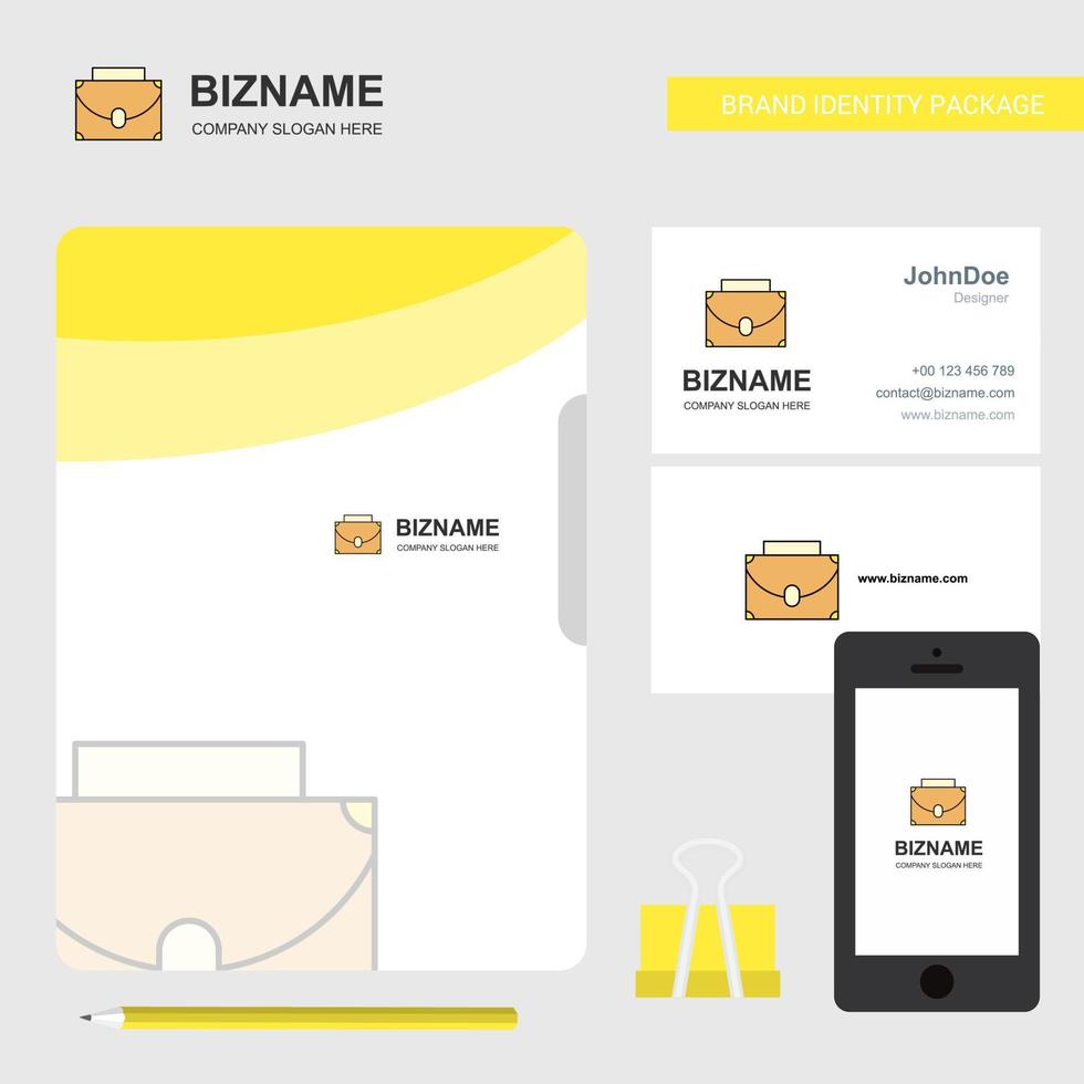 Aktenkoffer-Business-Logo-Datei-Cover-Visitenkarte und mobile App-Design-Vektorillustration vektor