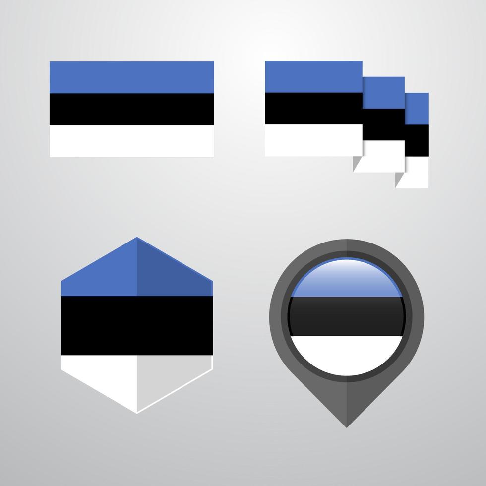 estland flag design set vector