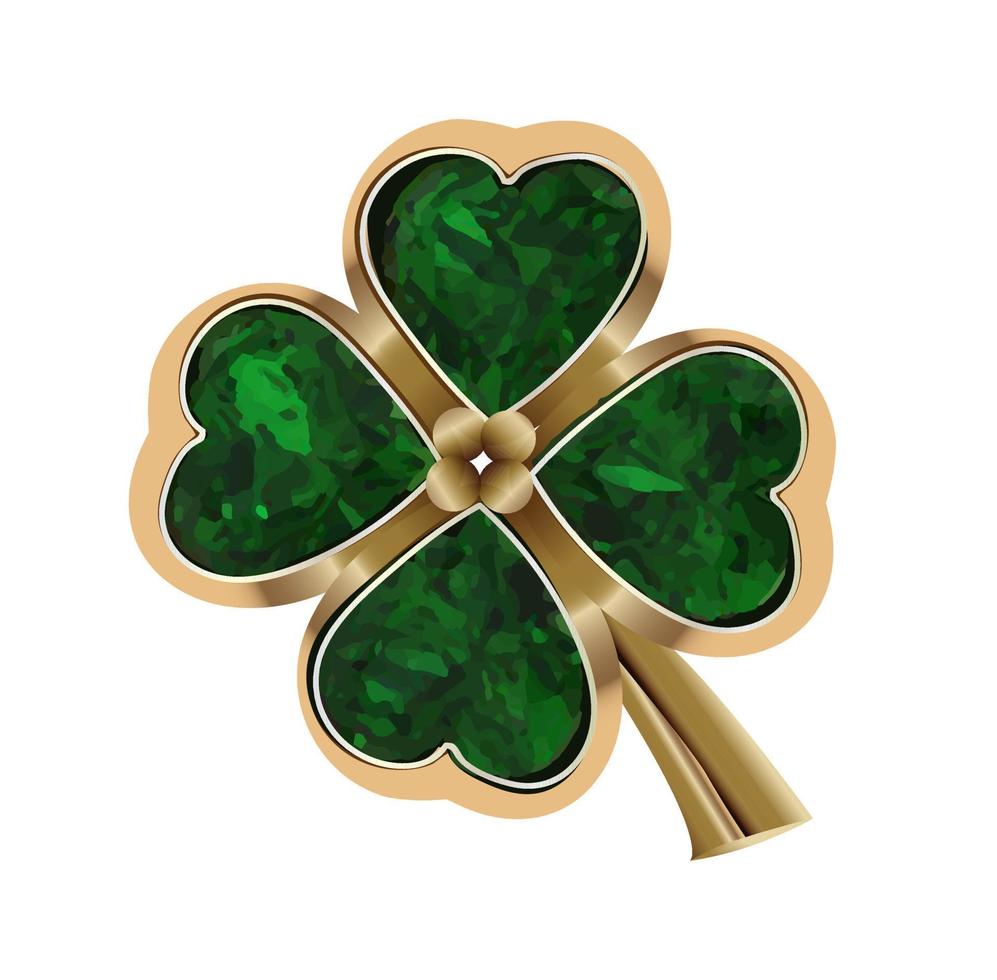 St. Patrick's Day. Kleeblatt auf weißem Hintergrund. Schmuck Dekoration. goldener Klee. element isolierte vektorillustration. St.Patrick's Day vektor