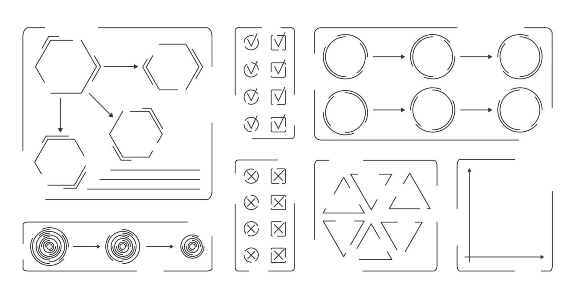 Infografik-Schemata, Vorlagen und Elemente für Geschäftsprozesse, Präsentationen, Workflow-Layout. Vektor-Illustration. vektor