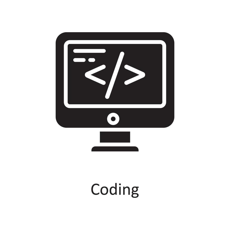 kodning vektor fast ikon design illustration. moln datoranvändning symbol på vit bakgrund eps 10 fil