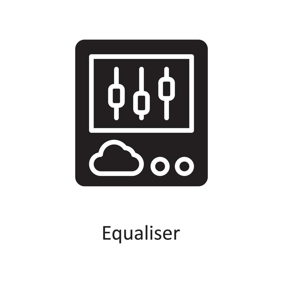 Equalizer-Vektor-solide Icon-Design-Illustration. cloud computing-symbol auf weißem hintergrund eps 10-datei vektor
