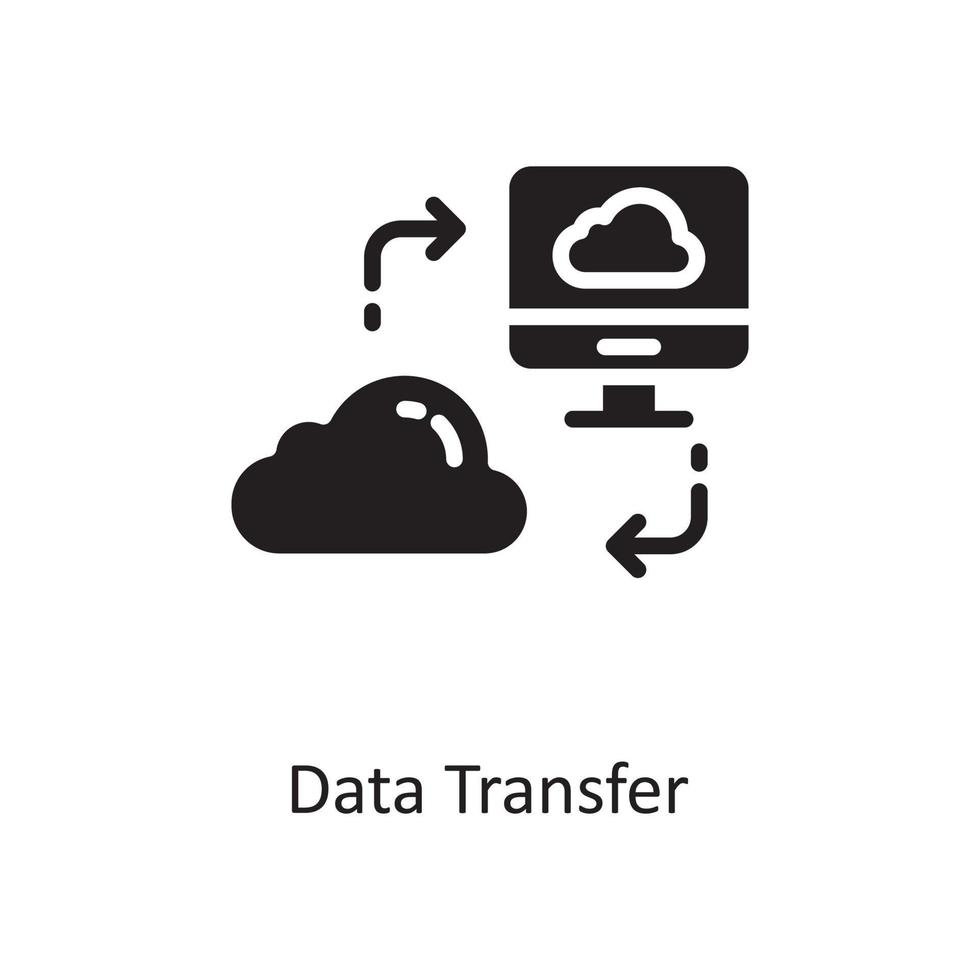 data överföra vektor fast ikon design illustration. moln datoranvändning symbol på vit bakgrund eps 10 fil
