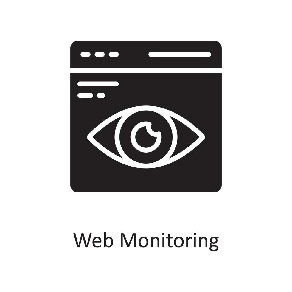 Web-Überwachungsvektor feste Ikonen-Designillustration. cloud computing-symbol auf weißem hintergrund eps 10 datei vektor