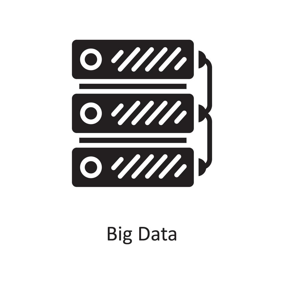 stor data vektor fast ikon design illustration. moln datoranvändning symbol på vit bakgrund eps 10 fil