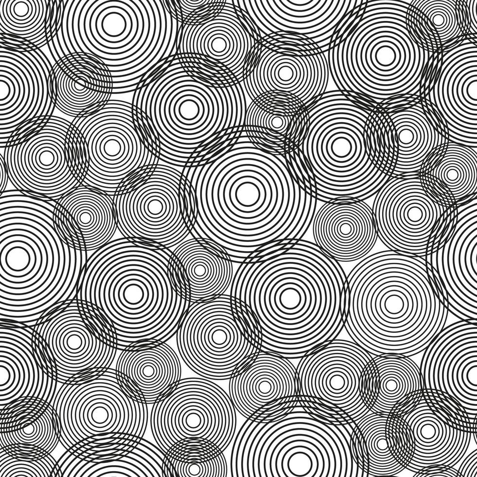 svart och vit cirklar, sömlös vektor årgång mönster