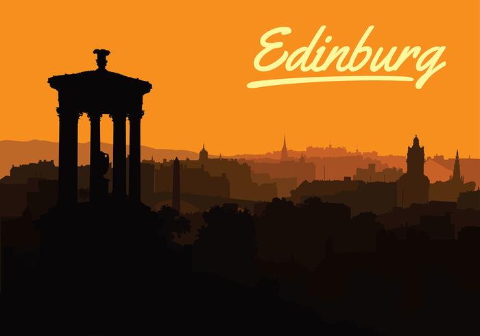 Gratis Solnedgång över Edinburgh Vector