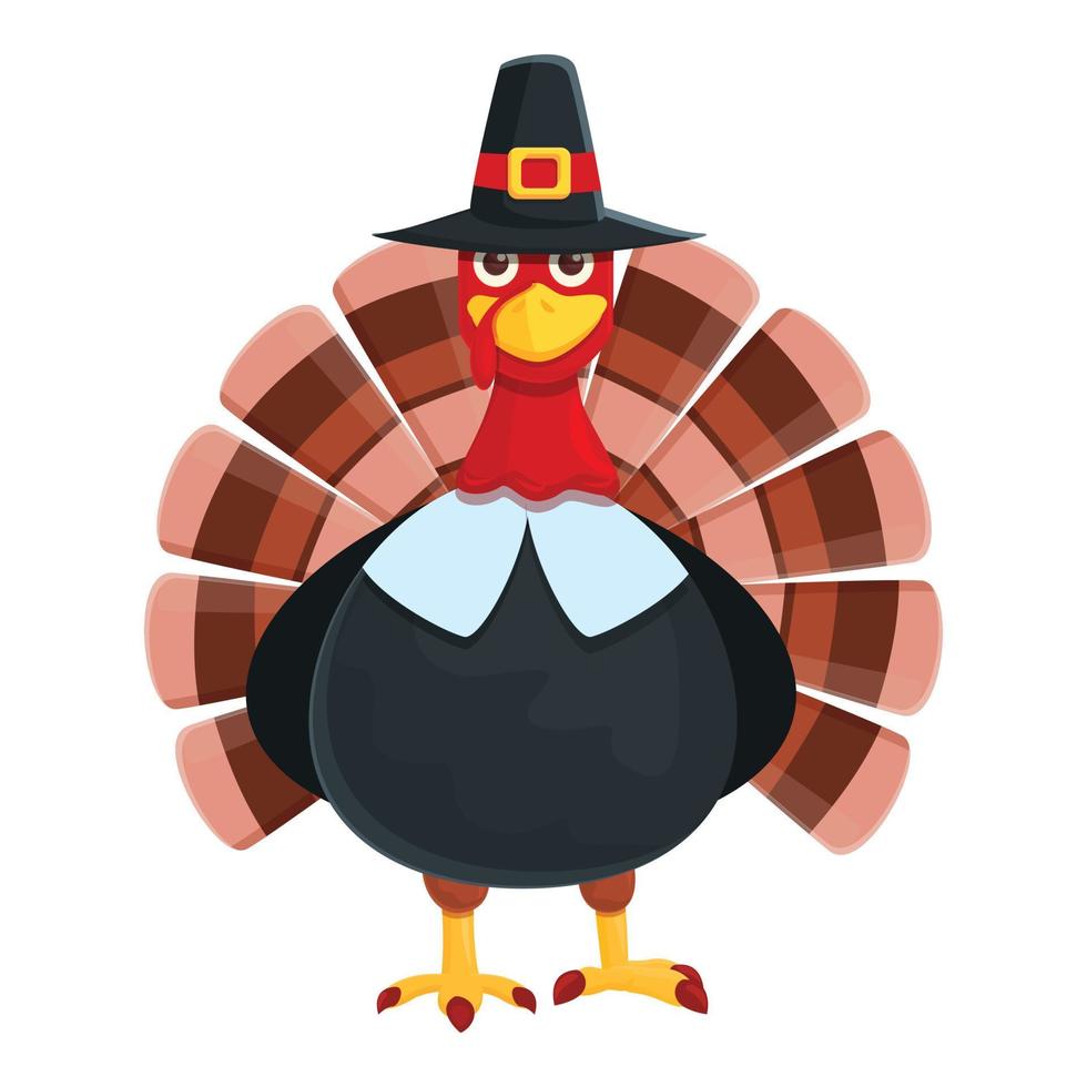 elegante Thanksgiving-Truthahn-Ikone, Cartoon-Stil vektor