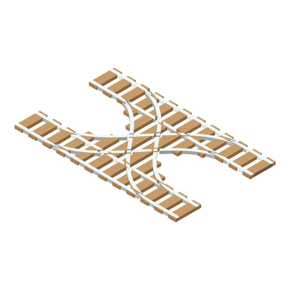 Eisenbahnkreuzungssymbol, isometrischer Stil vektor